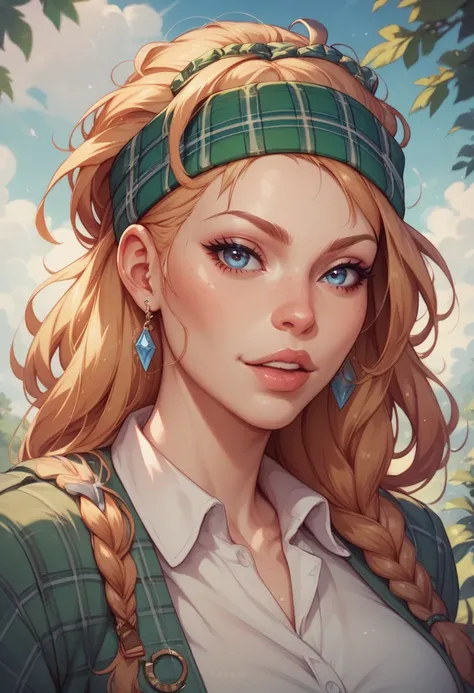 Tartan headband girl