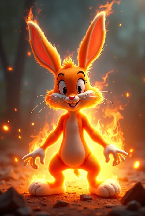 Bugs Bunny combined with fire element