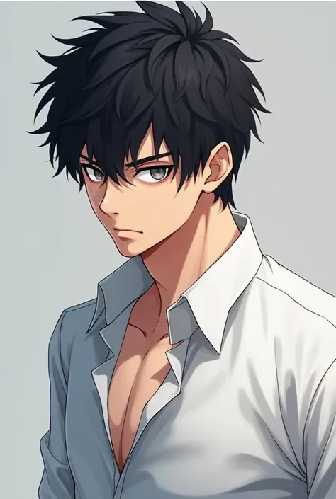 male　anime　 white shirt　Glare