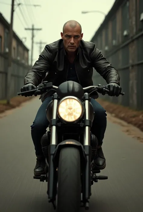 Michael Scofield on a motorbike escaping Fox River