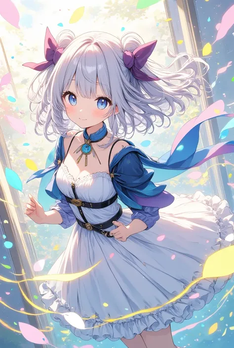 (masterpiece, Highest quality, Official Art:1.2), (colorful), Perfect Anatomy, Looking at the audience,One Girl, short hair
 , alone, White Background, floating colorful water, Ultra-fine illustrations, Highly Details, Dynamic Angle, Beautiful detailed, 8K...