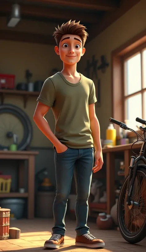 Jack is a tall, 6-foot, athletic 25-year-old with short brown hair and sharp features. He stands confidently in casual clothes—T-shirt, jeans, and sneakers. His determined brown eyes reflect his dreams of a better future for his family. He stands tall, wit...