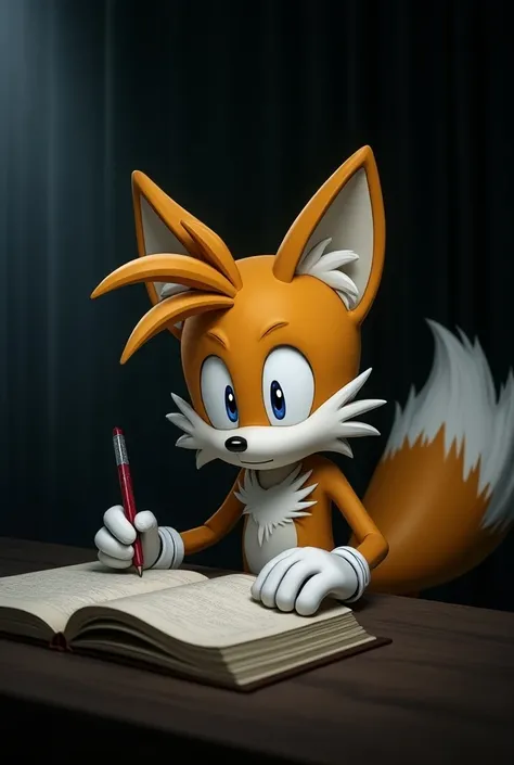 Tails held Death Note and write names he like Yagami light, and writing names