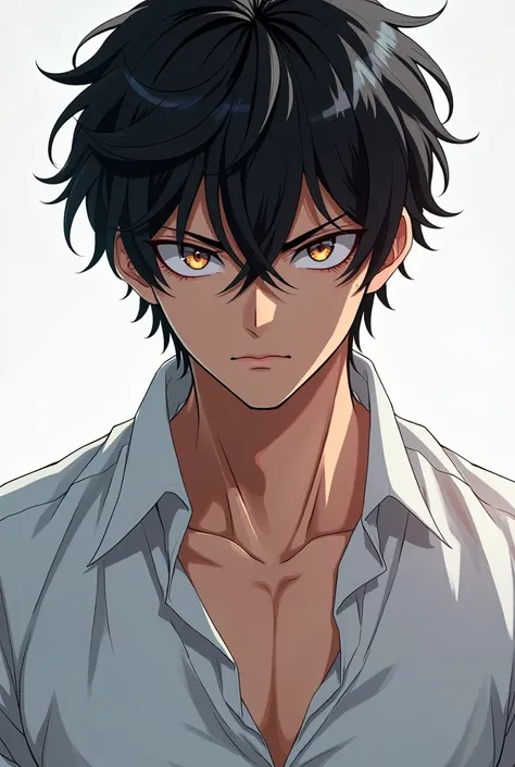 male　anime　 white shirt　Glare