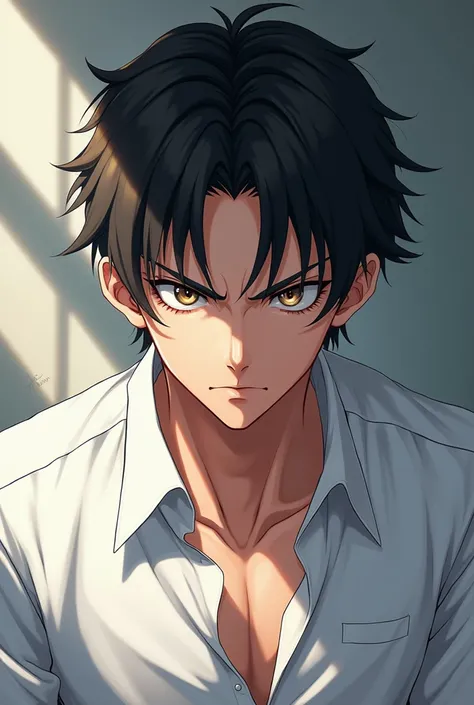 male　anime　 white shirt　Glare