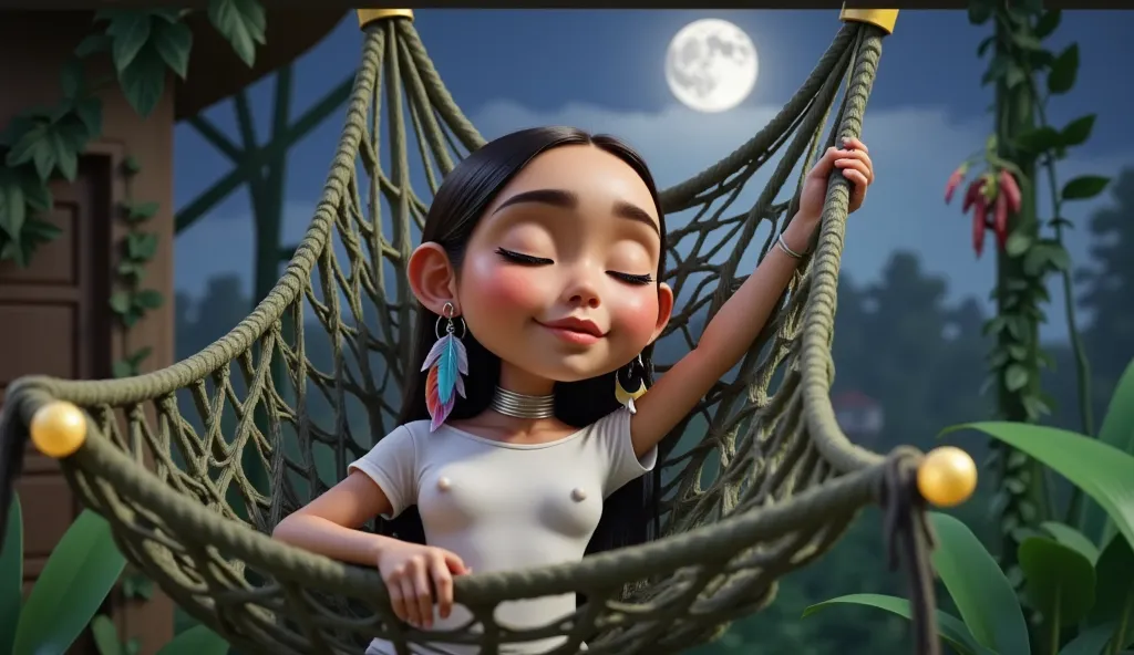 inspired by a high-resolution, high-quality 3d film by disney pixar, create the image of a  brazilian indian girl with straight,...