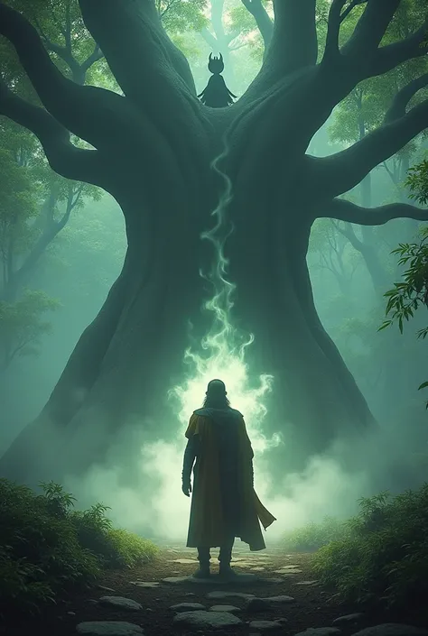 Prompt: Betal suddenly disappearing in a ghostly puff of smoke and returning to the tree, leaving King Vikram standing alone, ready to start his journey again.
Best 3d image 