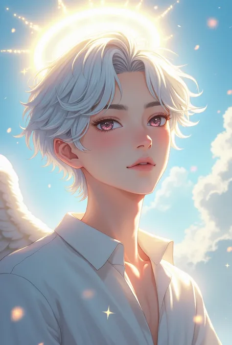 Handsome angelic anime guy