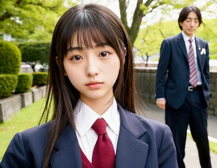 Beautiful Japanese schoolgirl , A beautiful 18 year old woman. Shes about to put a mans dick in her pussy.
