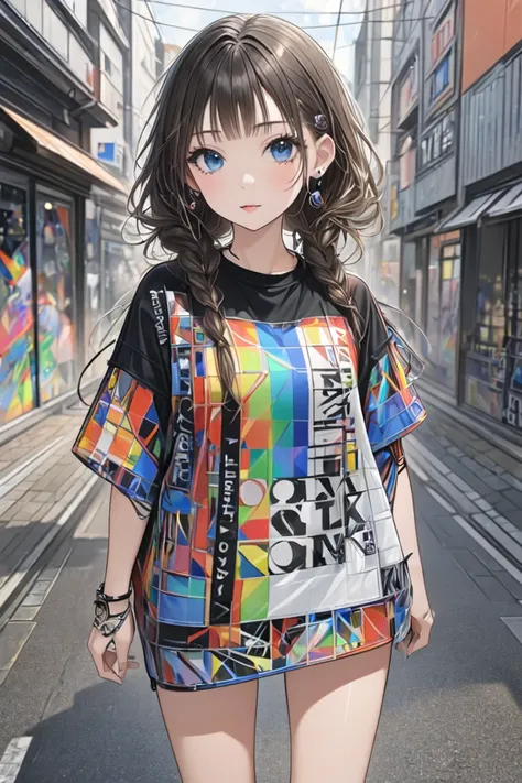 Ultra-realistic いとうのいぢ style, Simple line acronym abstract art, Cute design, Street fashion, 