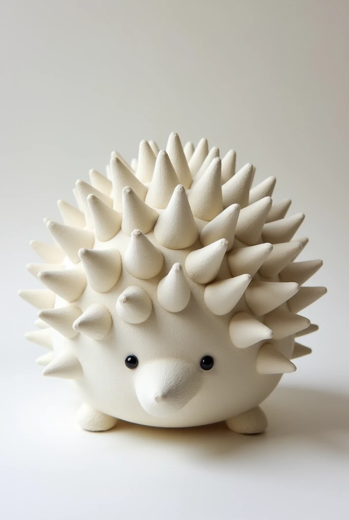 Three-dimensional device made of cotton shell，The shape of a hedgehog，abstract

