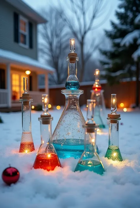 If you have a yard how would you decorate it using recycle materials  from the lab - Christmas theme