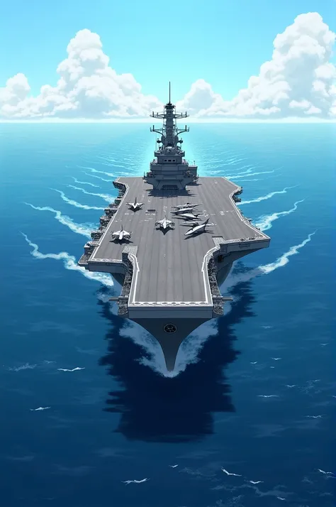 Scenes of the aircraft carrier Hiryu sailing majestically in the middle of the ocean with a narrative of its pride as part of Japans Combined Fleet.