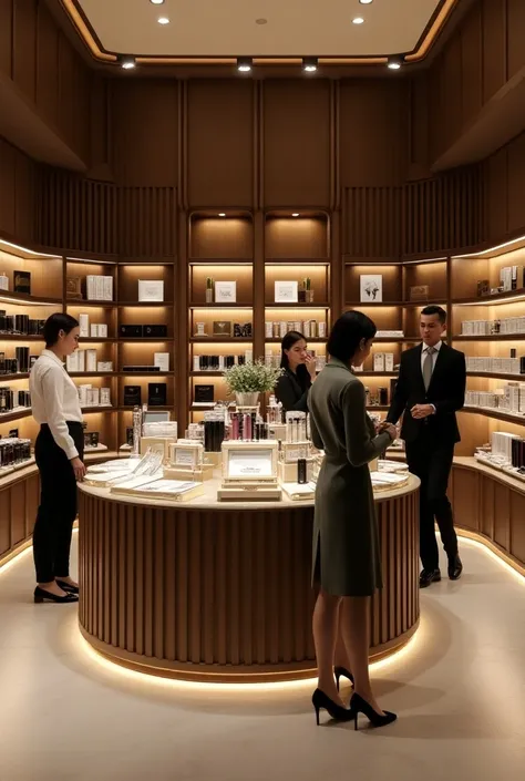 Cosmetic shelves in luxury stores