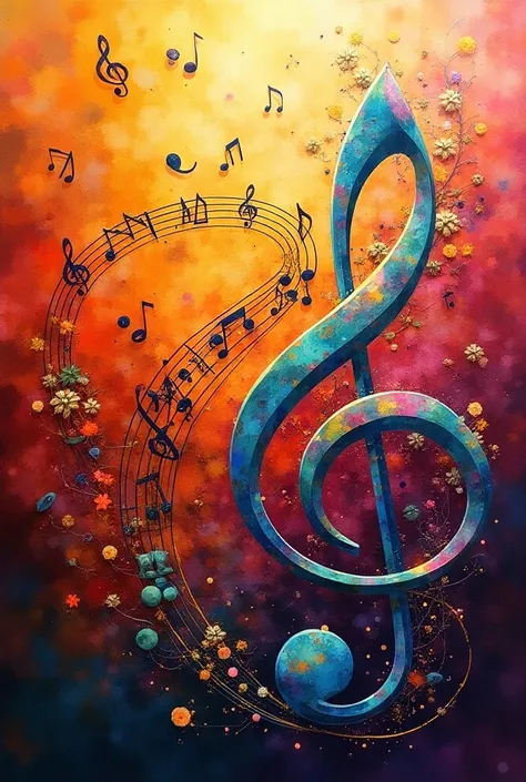 music ,vivid notes clef 