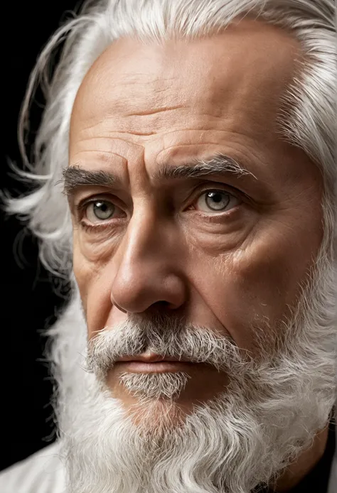 detailed face, philosopher, realism, , stoicism,  white-haired, Bravo