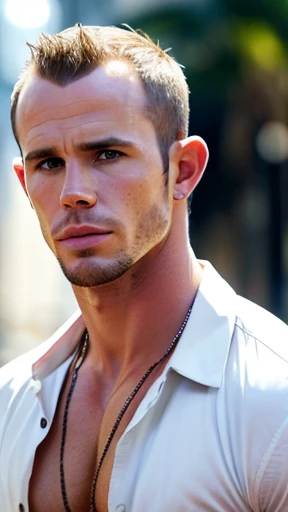 Actor Cam Gigandet focused on his face