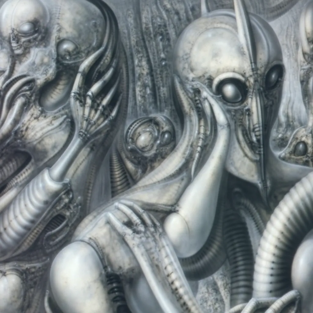 h. r. giger's g1g3r, , giger_style, h. r. giger's g1g3r, , giger_style, the image is a detailed view of h.r. giger's \" aleph (w...