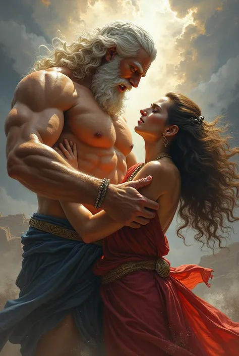 Zeus being slapped by a woman 