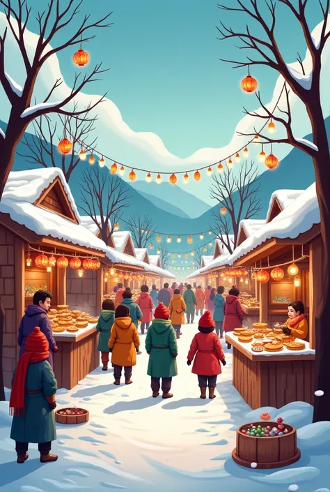 Visualize a village pitha festival 
winter fair