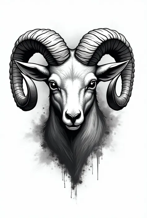 Create an artistic Aries logo for tattooing