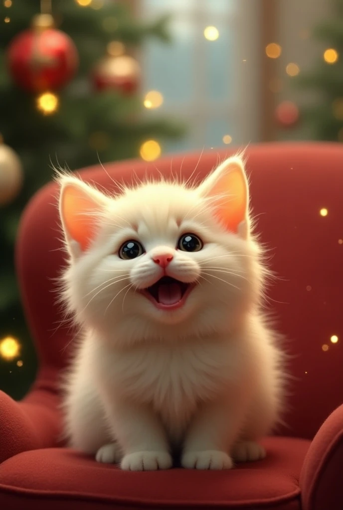 To a kitten singing Christmas in Spanish 