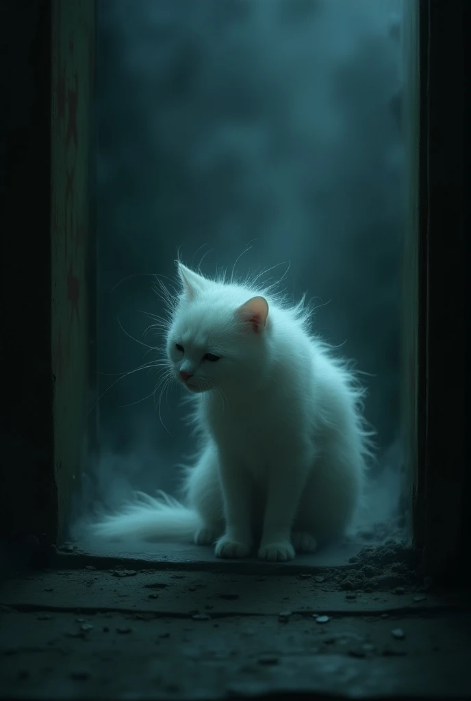 A ghost cat crying in the corner 
