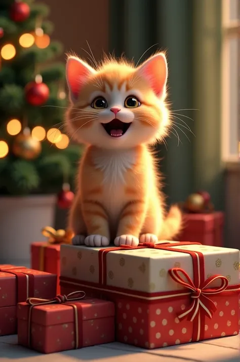 A kitten singing Christmas song in Spanish 