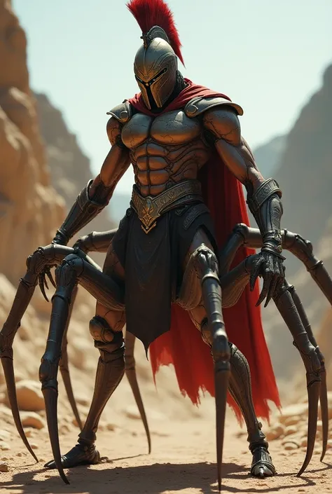 make a spider warrior with a spartan outfit 4k ultra quality