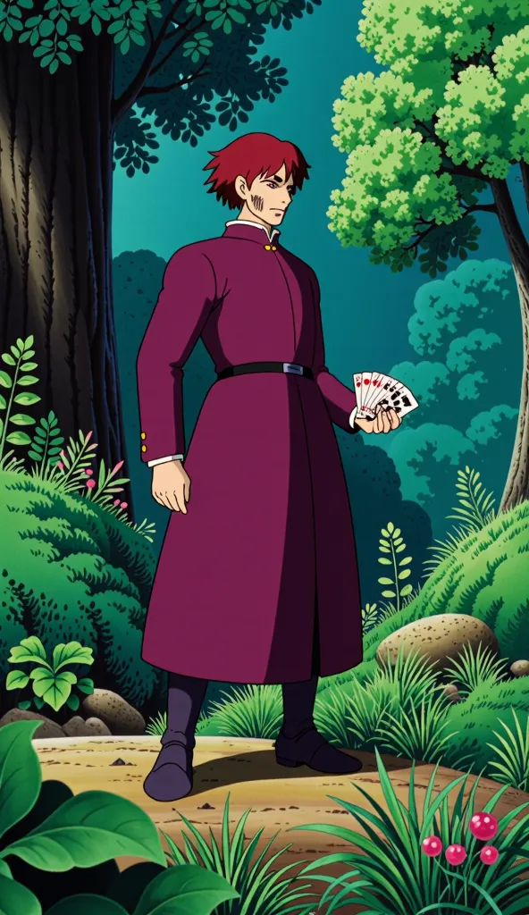 hunter x hunter hisoka ghibli-style natural background