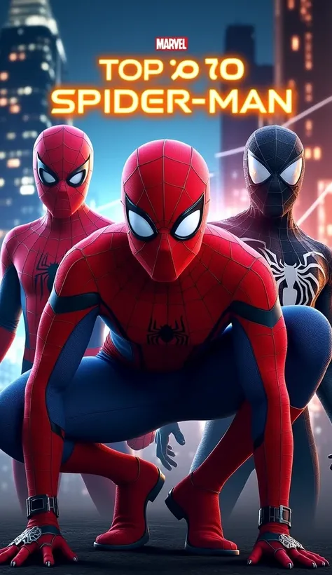 Top 10 Most Popular Spider-Man Movies in Marvel"** YouTube Shorts thumbnail:  

**Thumbnail
"Create an eye-catching YouTube thumbnail for a video titled **Top 10 Most Popular Spider-Man Movies in Marvel.** The thumbnail should feature the following:  

1. ...