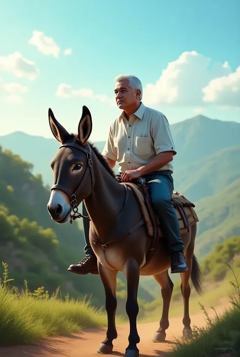  High resolution, The president amlo riding a donkey