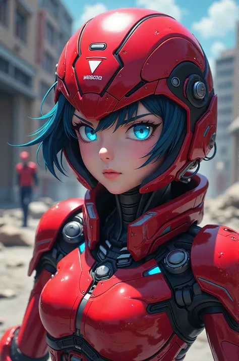 Anime Girl with blue eyes and a red iron suit, Anime style 4K, Bad guy anime 8k, 4k comics wallpaper, 4k anime wallpaper, Anime Wallpaper 4K, Anime Wallpaper 4K,  Anime Art Wallpaper 4K,  Anime Art Wallpaper 4K, Anime comics!! Anime Girl, HD Anime Wallpape...