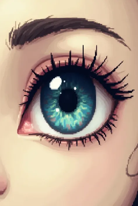 An eye on pixel art in the style of an item.