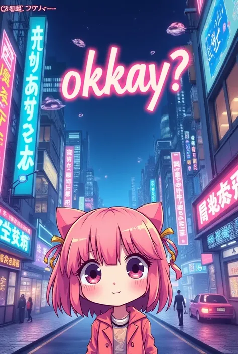 Make a cover for a song to be written on the cover "okkay?" to be in Y2K style and Japanese style 