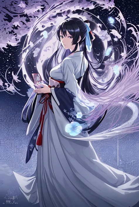 Anime style Shinsengumi Okita Soushi is a beautiful woman, eye-catching style Anime style Violet Evergarden style (masterpiece), super beautiful, shiny long straight hair (high quality), (beautifully detailed face), (beautifully detailed eyes)), (beautiful...