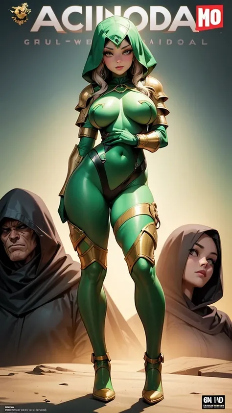 Made Female Dr doom with green and golden colour Body Armour.
Made Cartoon picture on comic page with Full Body.
Open Big  shown Off From The Armour.
Slim,Sexy, Hot And Bold Body Figure.
 will be shown out open breast.
Made as Cartoon.
Looking forward.
Gir...