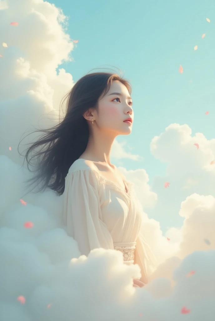  A cute korean girl dreaming in clouds 102r×576