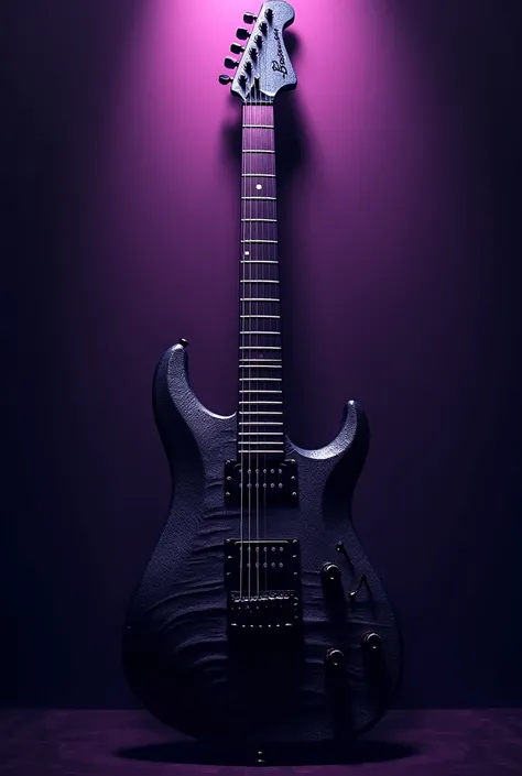 Guitar poster with dark colors and purple colors
