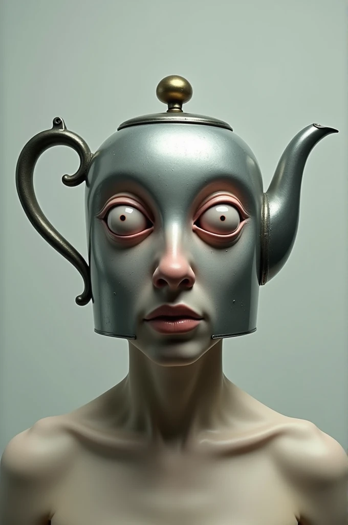 Make me look like a human by putting your eyes and nose in the kettle