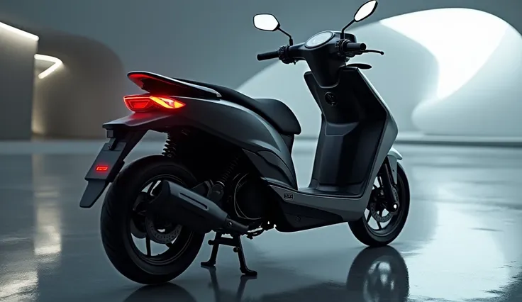 The realistic high quality 4K ultra image back view colour black showroom view 2025 Honda vario 175 scooter