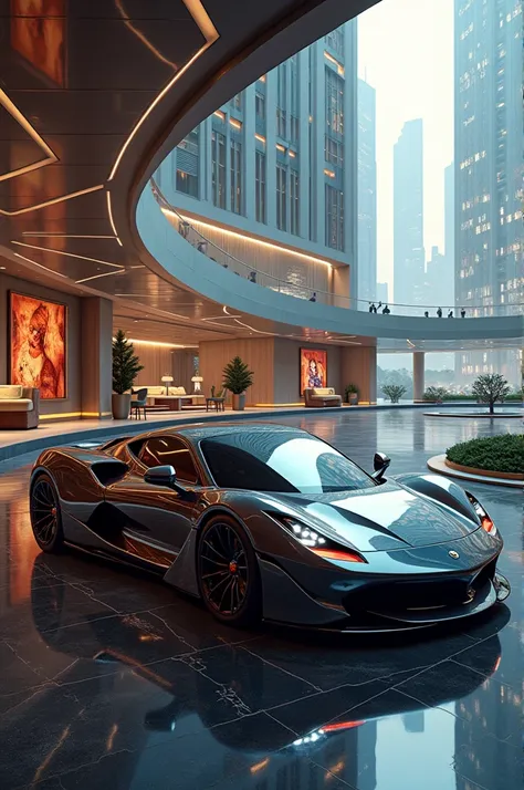 To create the best role royal-playing car and background hotel for your AI concept, start by designing a luxurious, customizable car, such as a high-tech sports vehicle with features like self-driving, holographic interfaces, and sleek, futuristic design. ...