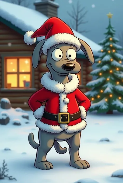 Create the dog from The Simpsons dressed for Christmas 
