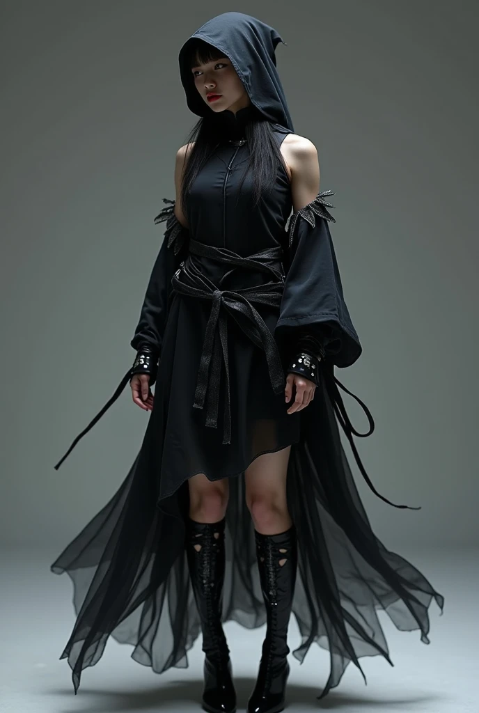 8.  Yurei Warrior Costume

Description : Inspired by Yurei ,  the vengeful spirits of Japanese folklore ,  this costume is designed to intimidate her opponents and highlight Aikos connection with dark forces,  but without losing its practicality for combat...