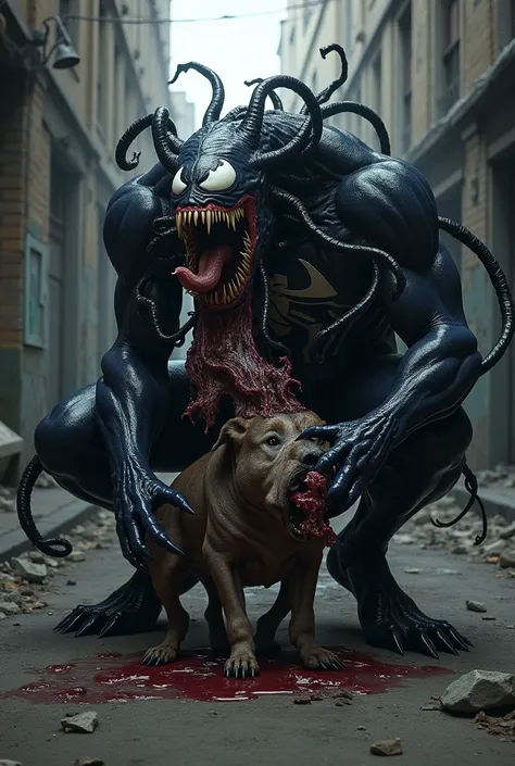 Venom eats a dog-horse