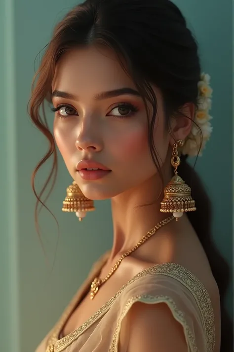 A beautiful woman with jhumka 