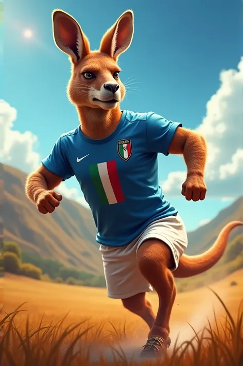 Create a kangaroo with the Italian jersey 