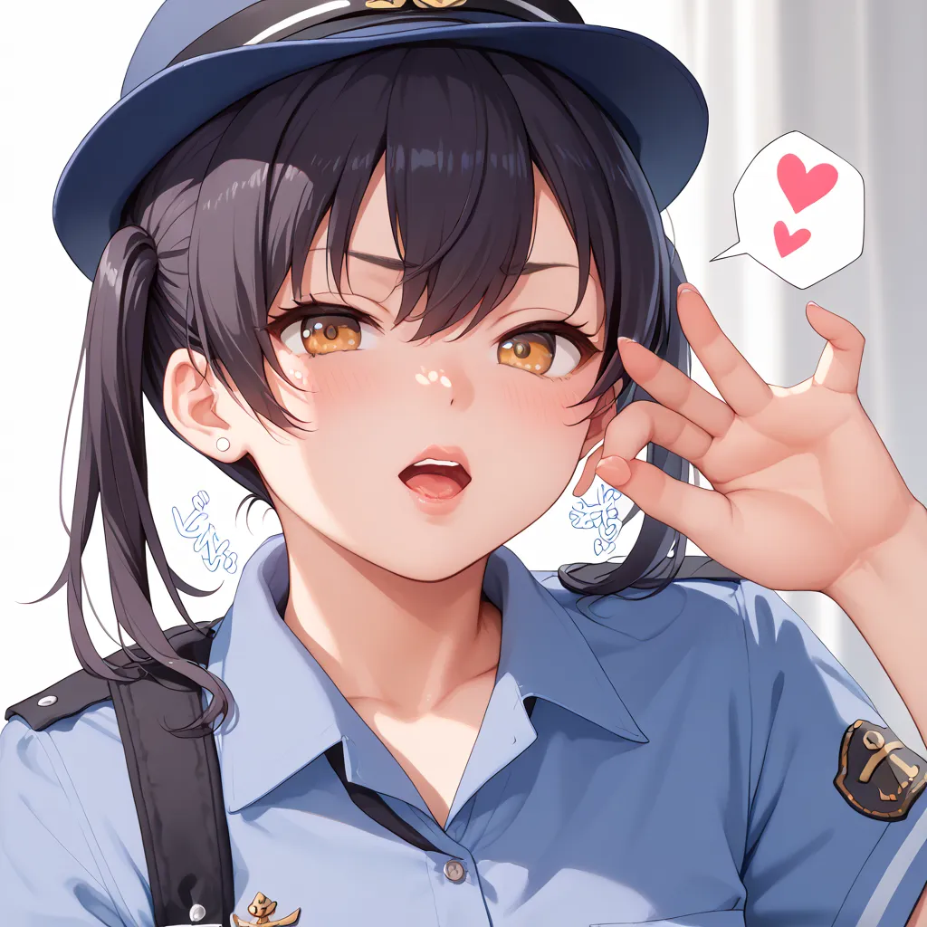 (best quality),(high resolution),nsfw,tamakikotatsu,police uniform,lbl((obscene sound effects,japanese sound effects,spoken hear...