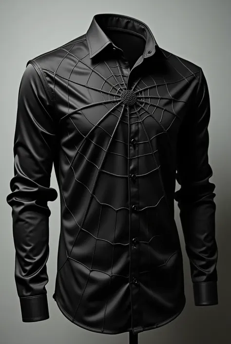 A black spider-web shirt