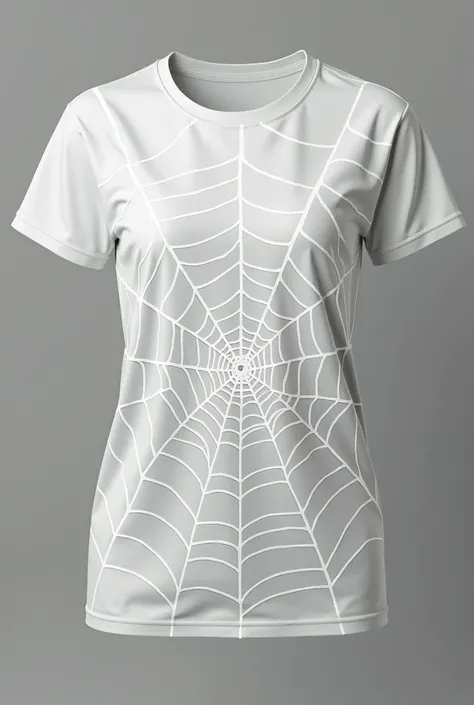 A white spider-web shirt print